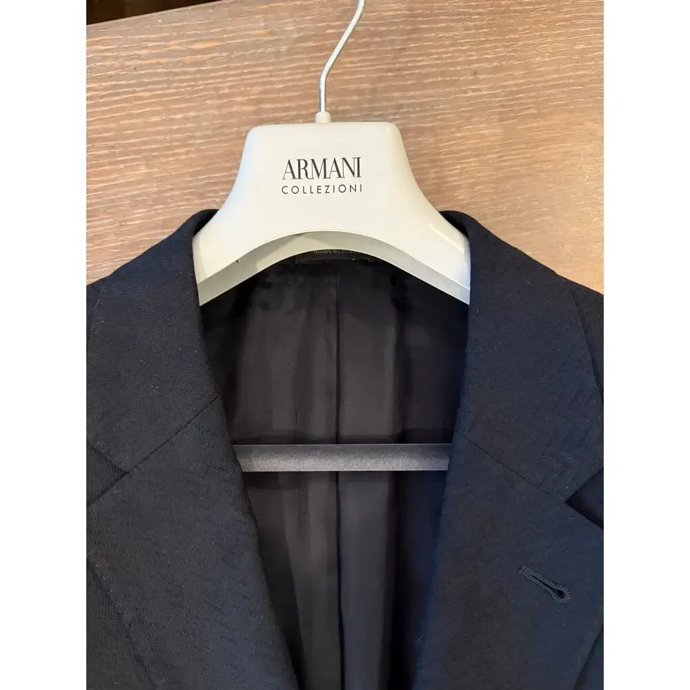 ARMANI COLLEZIONI  Black Cheron Patterned G Line Sport Coat Jacket Blazer 48 R